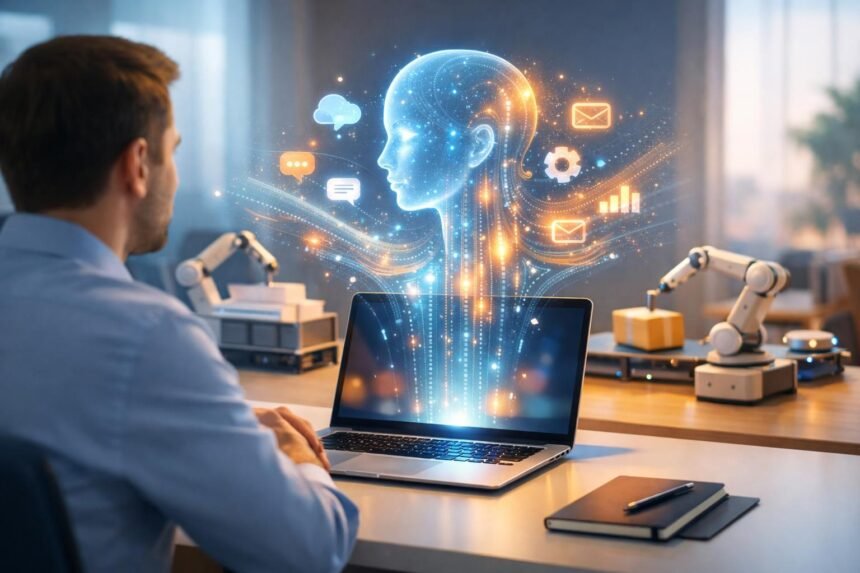 AI-alapú automatizáció a munkahelyen, robotok és munkatársak hatékony együttműködése a mindennapokban