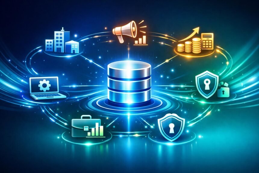 Egy modern számítógép előtt dolgozó ember adatokat elemez SQL-t tanul következő lépésekhez