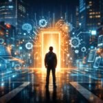 Emberek laptopokkal és jegyzetekkel egy technológiai karrier felé tartva példákkal és motivációval